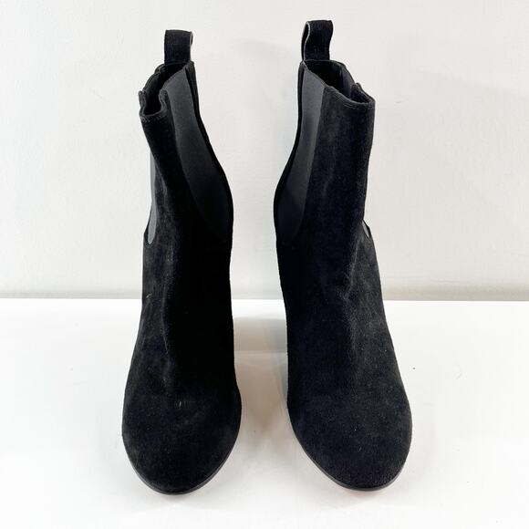 Givenchy Suede Pull On Block Heel Ankle Chelsea Boots Booties Black 37 / US 7 - Picture 8 of 10